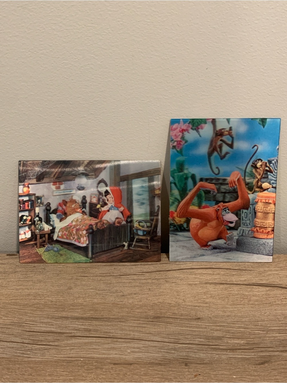 1960s 3D Lenticular Postcard Lot – Disney King Louie + Red Riding Hood
